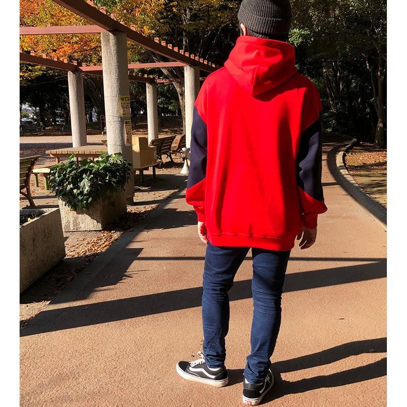  Jeans★長袖 プルオーバー ロゴ フーディー パーカー★赤 VANS パーカー プルオーバー バンズ 日本正規代理店商品 長袖