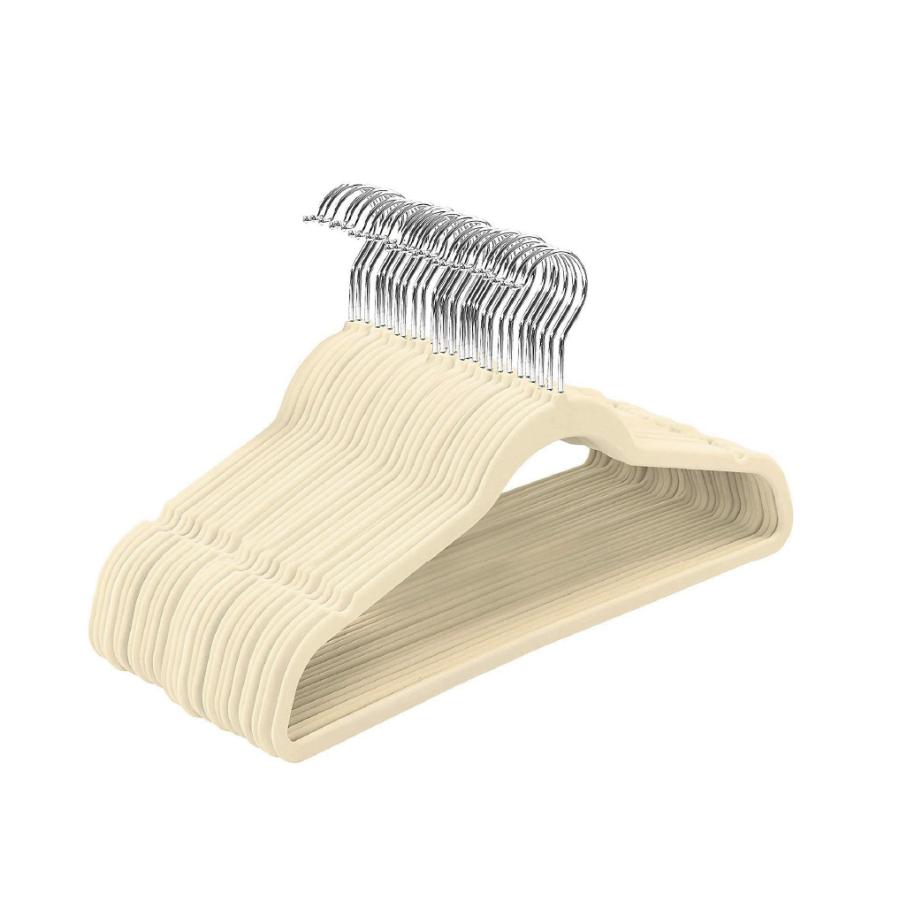 ハンガー すべらない 20本組 ベルベット仕様 ベロア コート カーディガン 滑らないハンガー かたくずれ防止 頑丈 360度回転フック 衣類変形にくい おしゃれ |  | 02
