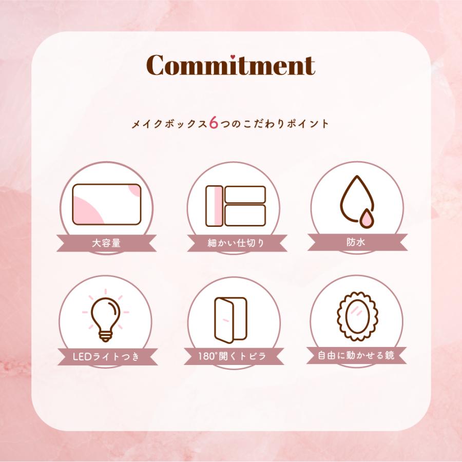 メイクボックス LEDライト付き ミラー付き メイクケース 持ち運び 大容量 化粧箱 化粧ボックス コスメボックス 引き出し 扉 化粧品収納 母の日 |  | 04