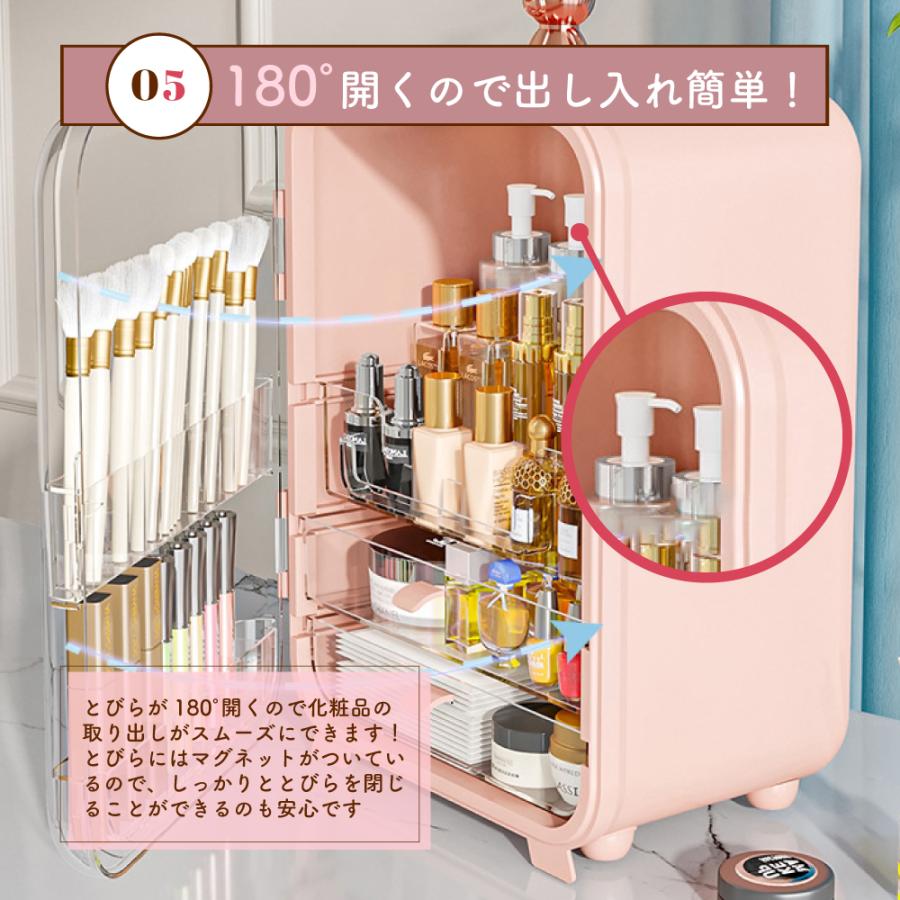 メイクボックス LEDライト付き ミラー付き メイクケース 持ち運び 大容量 化粧箱 化粧ボックス コスメボックス 引き出し 扉 化粧品収納 母の日 |  | 09