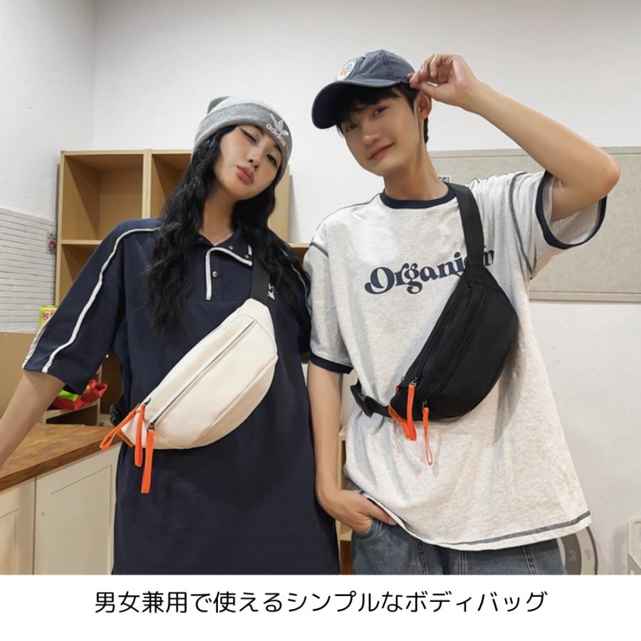 ボディバッグ ウエストポーチ レディース メンズ 軽量 ショルダーバッグ 斜めがけ 肩掛け 韓国 無地 |  | 03