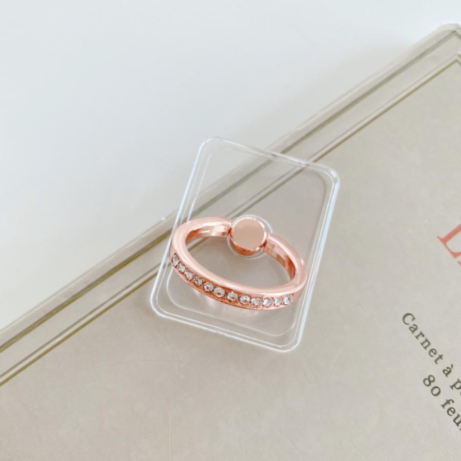 バンカーリング スマホリング クリア 透明 ストーン 指輪 おしゃれ かわいい 360度回転 落下防止 レディース 丸 長方形 ラウンド スクエア 落下防止 スマホ | iPhone | 14