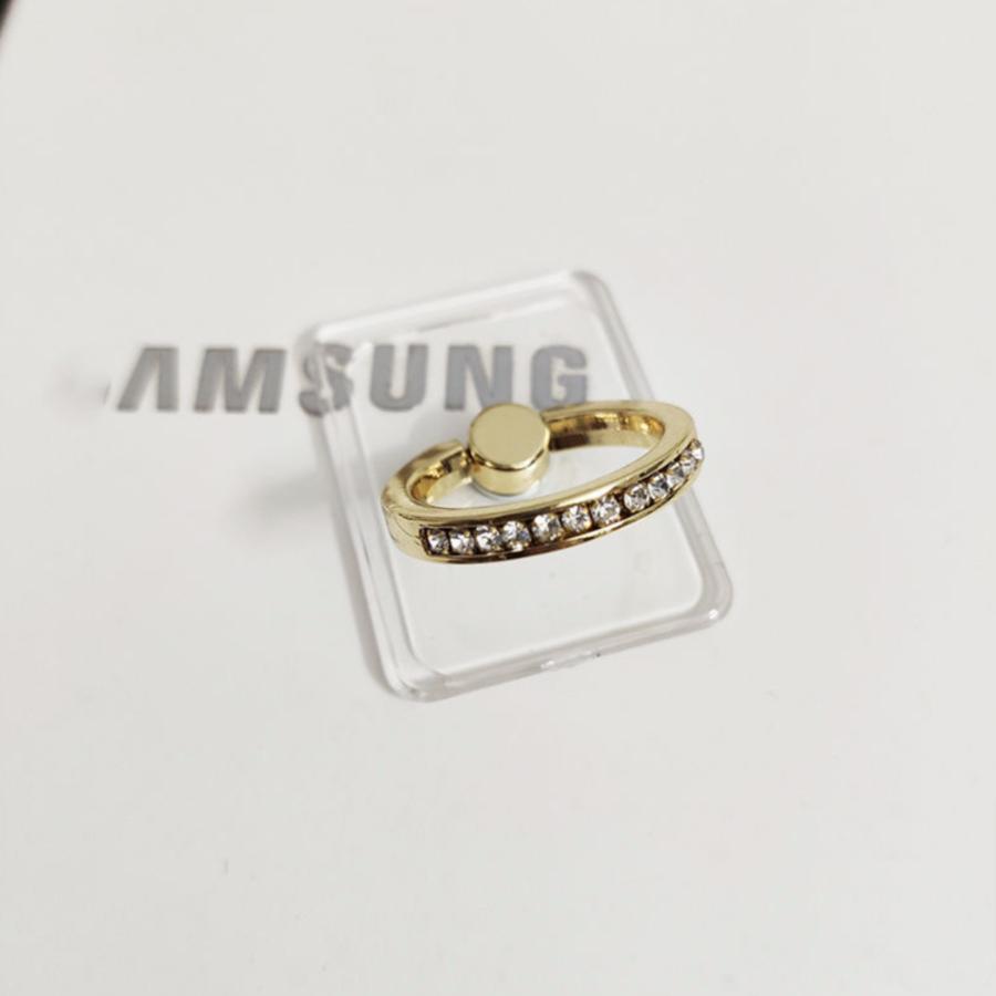バンカーリング スマホリング クリア 透明 ストーン 指輪 おしゃれ かわいい 360度回転 落下防止 レディース 丸 長方形 ラウンド スクエア 落下防止 スマホ | iPhone | 16