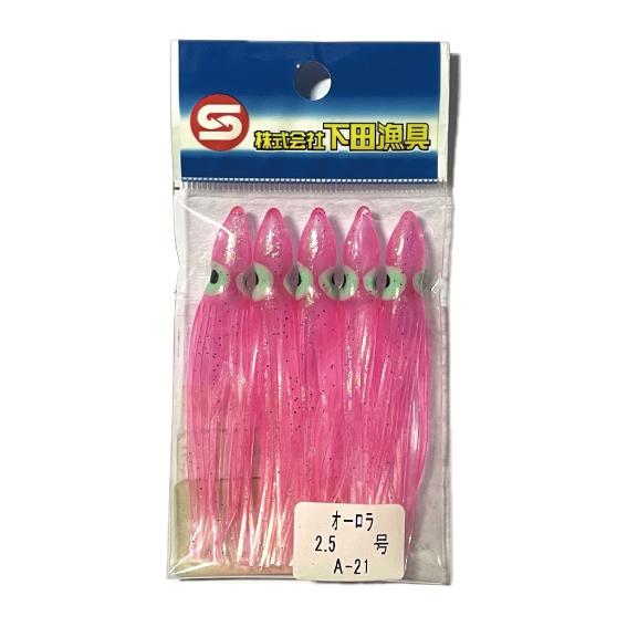 下田漁具＞ タコオーロラ付 2.5号 タコベイト 5本入り