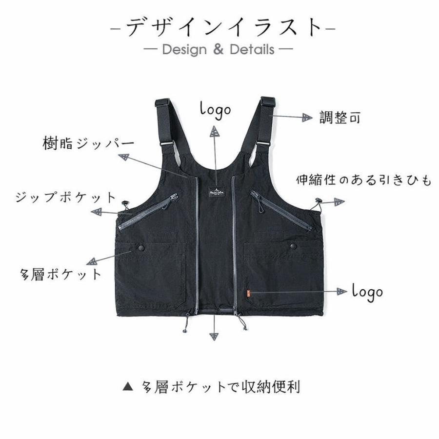 タクティカルベスト メンズ 2WAY バッグ 変形 手ぶら 大容量 多収納