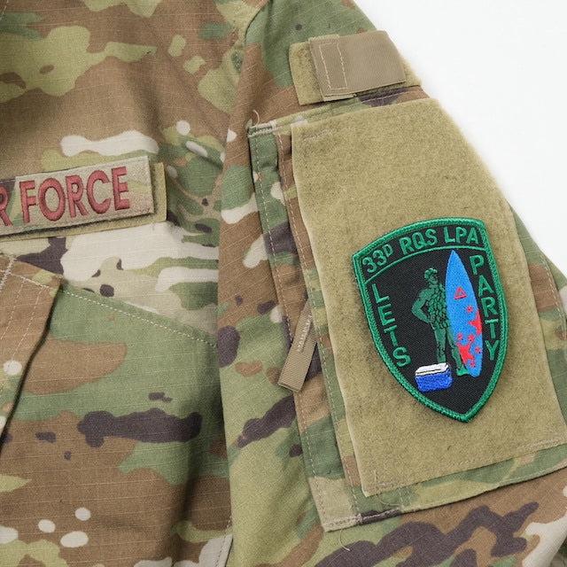 Military Patch（ミリタリーパッチ）33D RESCUE シールド型 NVG マシンガン サーフィン [2種][フック付き ...