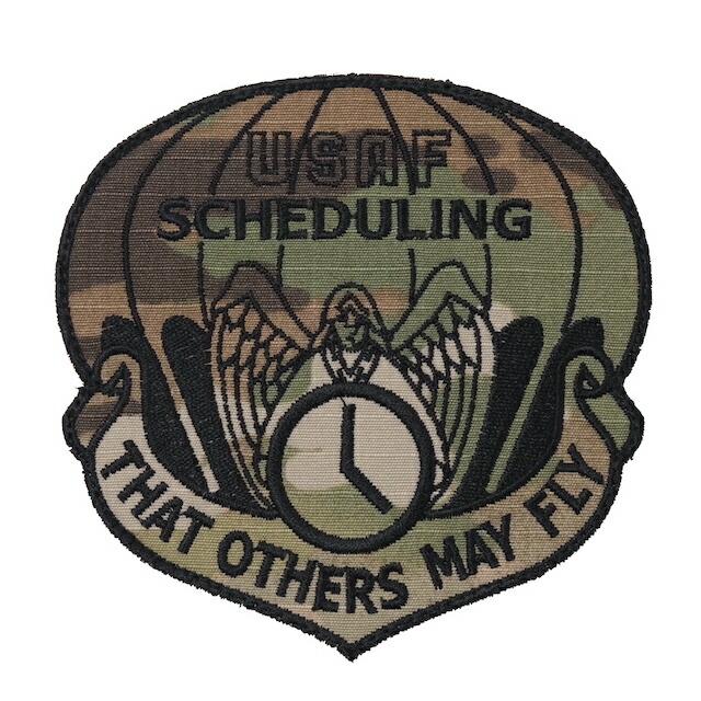 Military Patch（ミリタリーパッチ）USAF SCHEDULING [2色][フック付き