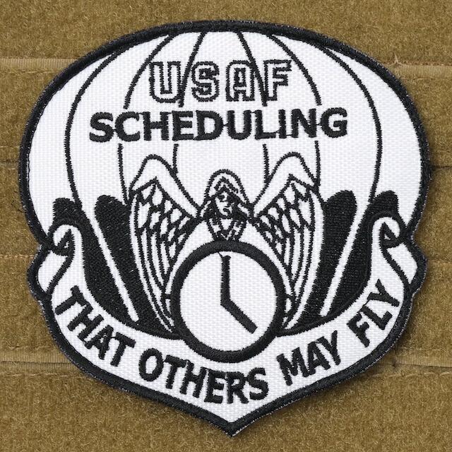 Military Patch（ミリタリーパッチ）USAF SCHEDULING [2色][フック付き