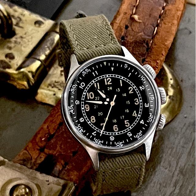 M.R.C. WATCH CO.（モントルロロイ）TYPE A-15 ELASPED TIME 米軍航空