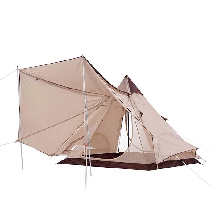 ワンポールテント タープ付き 3〜4人用 200×240cm ティピー ワンポールテント タープ付き 3〜4人用 200×240cm ティピー