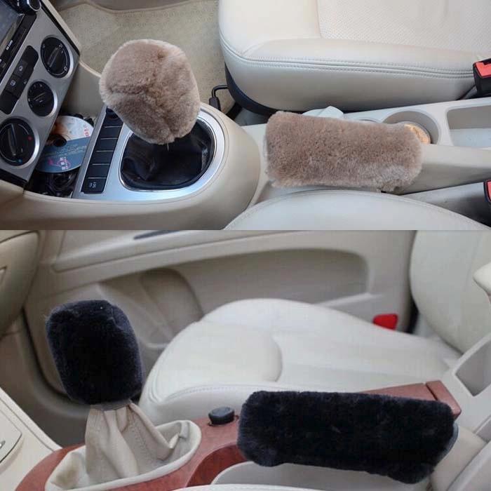 シフトノブカバー サイドブレーキカバー ふわふわ もこもこ 車用品 
