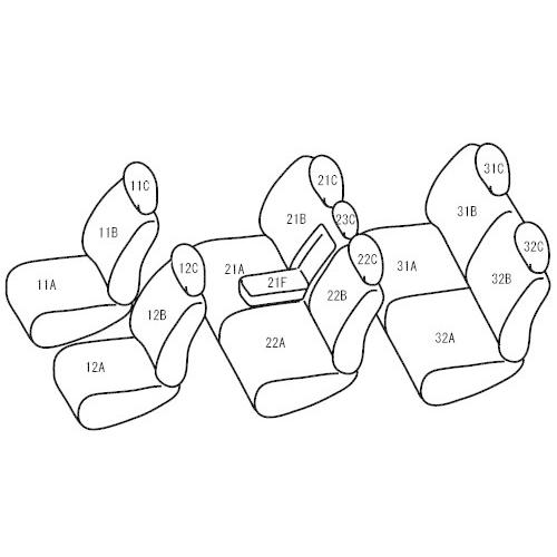 プリウスα ZVW40W(H26/11-) 定員:7人 ベレッツァシートカバー