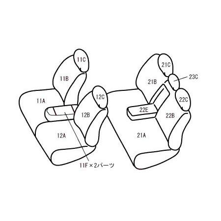 キューブ NZ12/Z12(H20/11-) 定員:5人 ベレッツァシートカバー ワイルドステッチ N432(要詳細確認)｜car-cpc2｜06