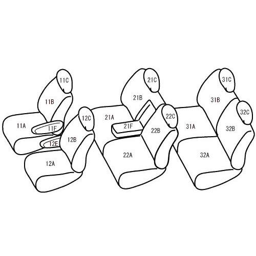 ヴォクシー AZR60/AZR65(H16/8-H19/6) 定員:8人 ベレッツァシートカバー ワイルドステッチ T392(要詳細確認)｜car-cpc2｜06