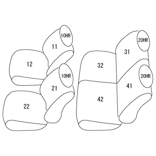 ハイゼット カーゴ S321V/S331V(H23/12〜) 定員:4人 クラッツィオシートカバー 働くクルマQuilt Type2列シート車全席分 ED-6601-02(要詳細確認)｜car-cpc2｜05