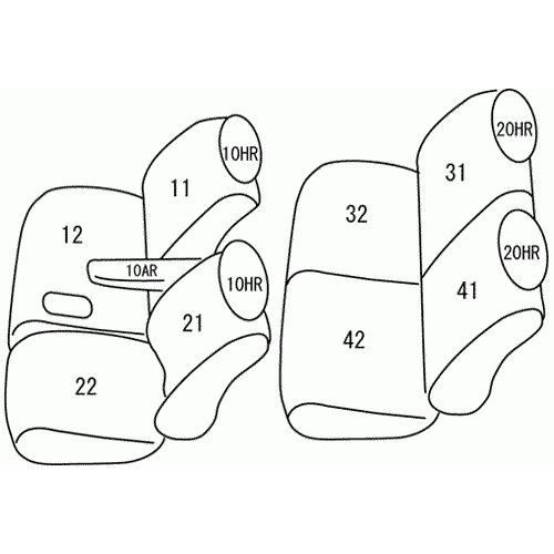 ゼスト スパーク JE1/JE2(H20/12〜H24/11) 定員:4人 クラッツィオシートカバー 新ブロスクラッツィオ EH-0325(要詳細確認)｜car-cpc2｜07