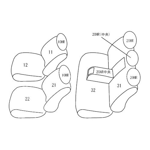 クラウン ハイブリッド AZSH21/AZSH20(H30/7〜) 定員:5人 クラッツィオシートカバー クラッツィオ ウルトラスエード ET-1453(要詳細確認)｜car-cpc2｜07