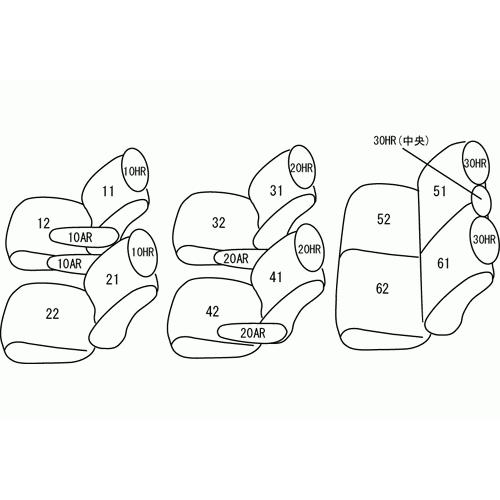 セレクトシリーズ ノア(福祉車両) ZRR70G(H22/5〜H25/12) 定員:7人 クラッツィオシートカバー クラッツィオ エアー ET-1567(要詳細確認)