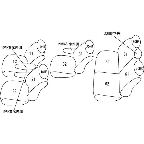 エスクァイア(福祉車両) ZRR80G改/ZRR85G改(H29/7〜) 定員:7人 クラッツィオシートカバー クラッツィオ ジュニア ET-1584(要詳細確認)｜car-cpc2｜08