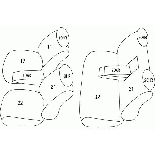セルシオ UCF20/UCF21(H6/10〜H9/6) 定員:5人 クラッツィオシートカバー クラッツィオ ネオ ETR0194(要詳細確認)｜car-cpc2｜07
