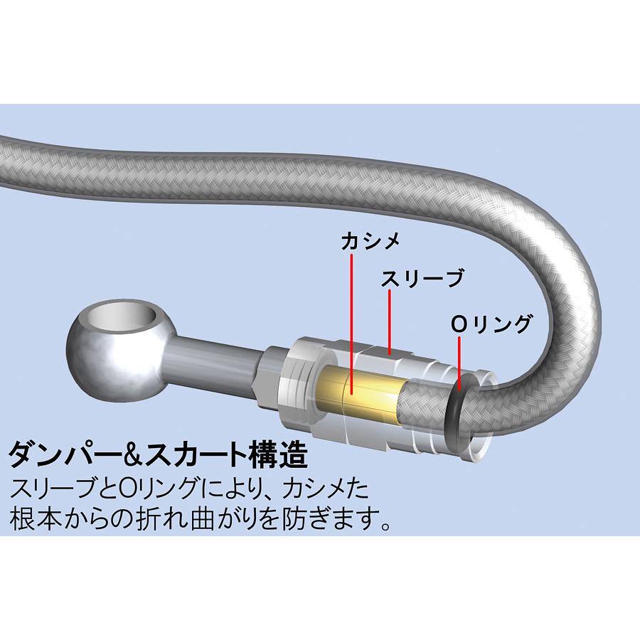 ユーノスコスモ JCES/JCESE 20B 全モデル スウェッジラインブレーキホース クリアホース/ステンレスエンド SW4716_2