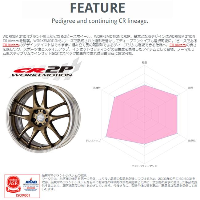 WORK - 19in 11.5J  セミコンケイブ FULL REVERSE BIG CALIPER Rdisk ワークエモーション CR 2P グリミットシルバー (1本)