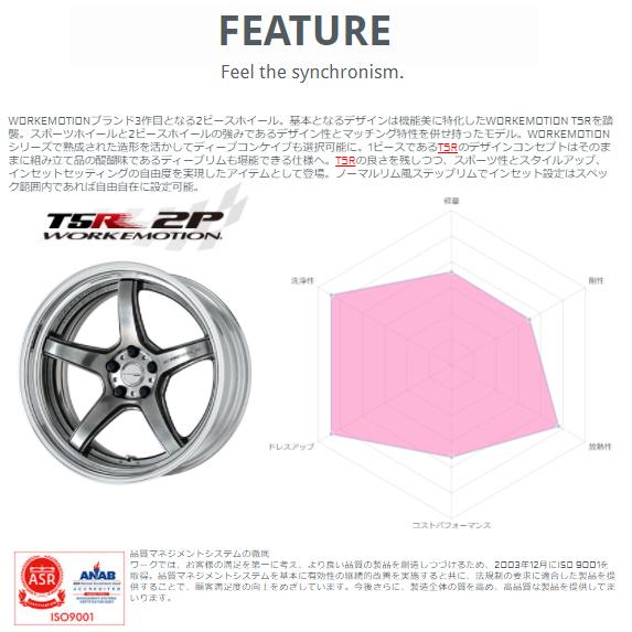 18インチ 7.5J  ミドルコンケイブ FULL REVERSE BIG CALIPER Rdisk ワークエモーション T5R 2P (1本)の画像