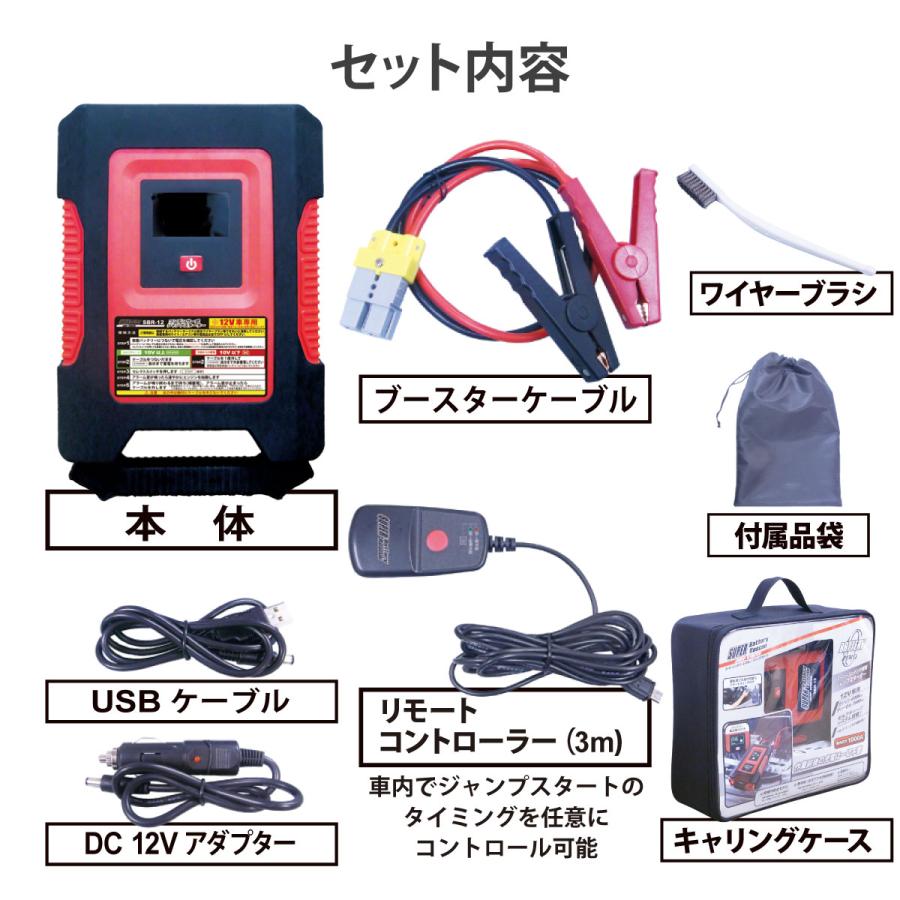 12V車専用 スーパーコンデンサー搭載 ジャンプスターター バッテリー