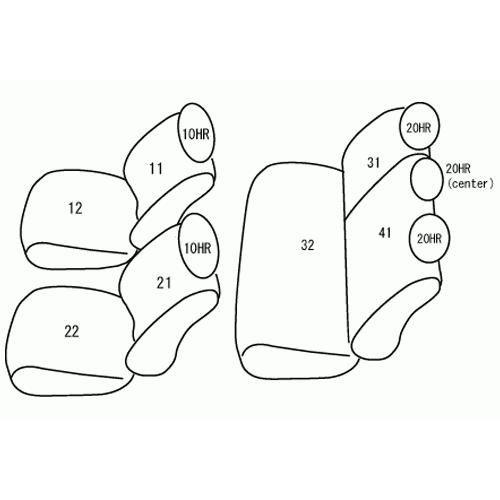 ジューク YF15/F15(H24/6〜R2/6) 定員:5人 クラッツィオシートカバー クラッツィオ クロス EN-5261(要詳細確認)｜car-cpc｜07