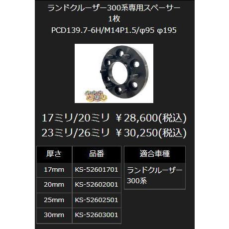 ランドクルーザー300系 6/139.7 ハブセンター径:95 ネジピッチ:M14x1.5 厚さ25mm KSP リアル REAL ワイドトレッドスペーサー(1枚) KS-5260251 ※要商品説明確認｜car-cpc｜02