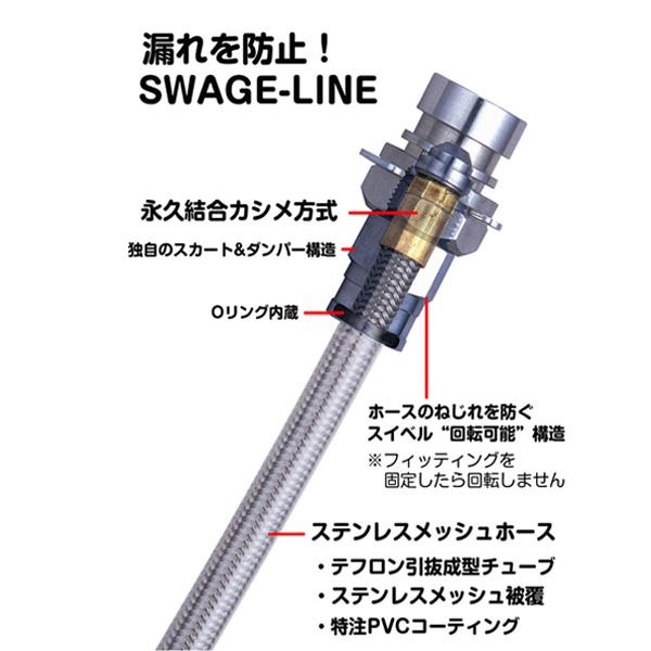 カルディナ ST215W 4WD GT/GT-T スウェッジラインブレーキホース クリアホース/ステンレスエンド SW2023 | SWAGE-LINE | 01