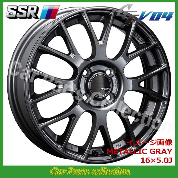 16インチ 5.0J 4H/P.C.D 100 INSET:48 SSR GT V04 メタリックグレー(1本)