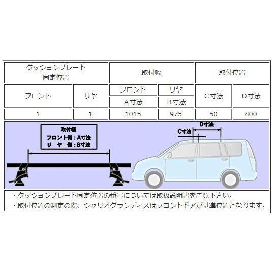 シャリオグランディス N84W/N86W(H9.10〜H15.5) ルーフレール無車 タフレック システムキャリア BF6A1｜car-cpc｜02