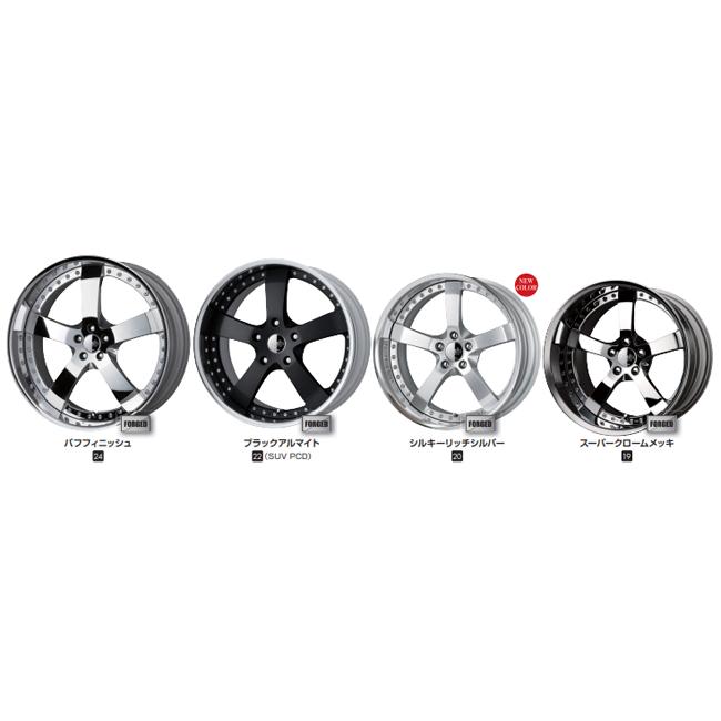 WORK - 22in 11.0J 5H/P.C.D 114.3 BIG CALIPER Rdisk 細工物() エクイップ E05 黒いことアルマイト (1本)