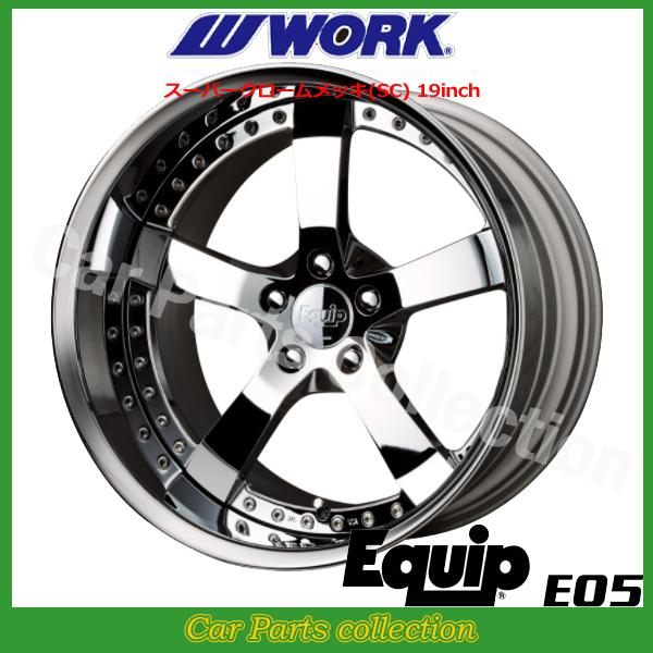 WORK - 19in 9.0J 5H/P.C.D 114.3 STANDARD Adisk 細工物() エクイップ E05 スーパークロームメッキ (1本) 車、バイク、自転車-アルミホイール-自動車