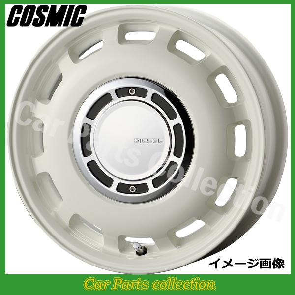 コスミック ディーゼル ホワイト 4本セット 美品 15インチ 15インチ 6.0J +42 4H P.C.D.100 (67φ) コスミック ホイール X BLOOD