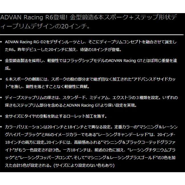 18インチ 12.0J 5H(M14) P.C.D:114.3 INSET:25 ヨコハマ YOKOHAMA アドバンレーシングR6 RCB(1本)_2