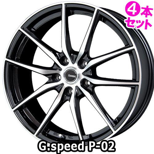 (4本特価) 18×7.5J +53 5/100 Gスピード P-02 (BK/P) ホットスタッフ 18インチ ホイール4本セット G.speed｜car-mania