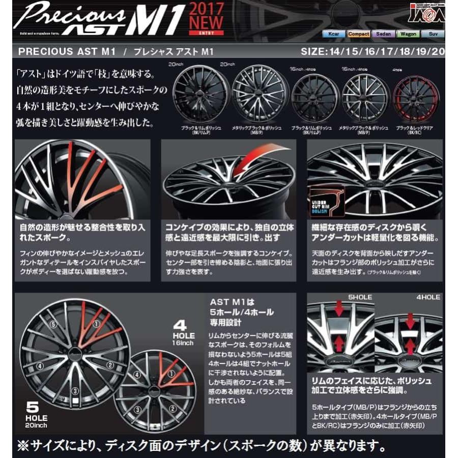 ×5.5J +  プレシャス アストM1 BK/リムP ホットスタッフ