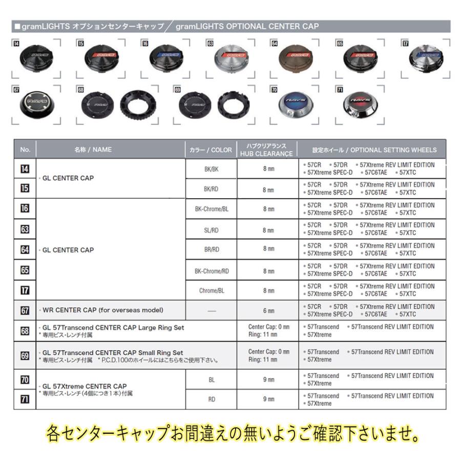 レイズ GL CENTER CAP グラムライツ センターキャップ 新品1個