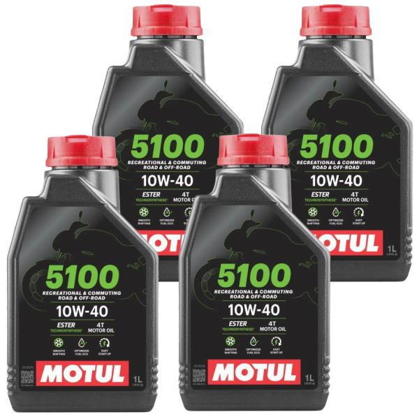 モチュール 5100 4T 10W-40 1L 4缶 4本 正規品 MOTUL（モチュール） 正規品 5100 4T 10W40 1L×4本 112796 部分合成油