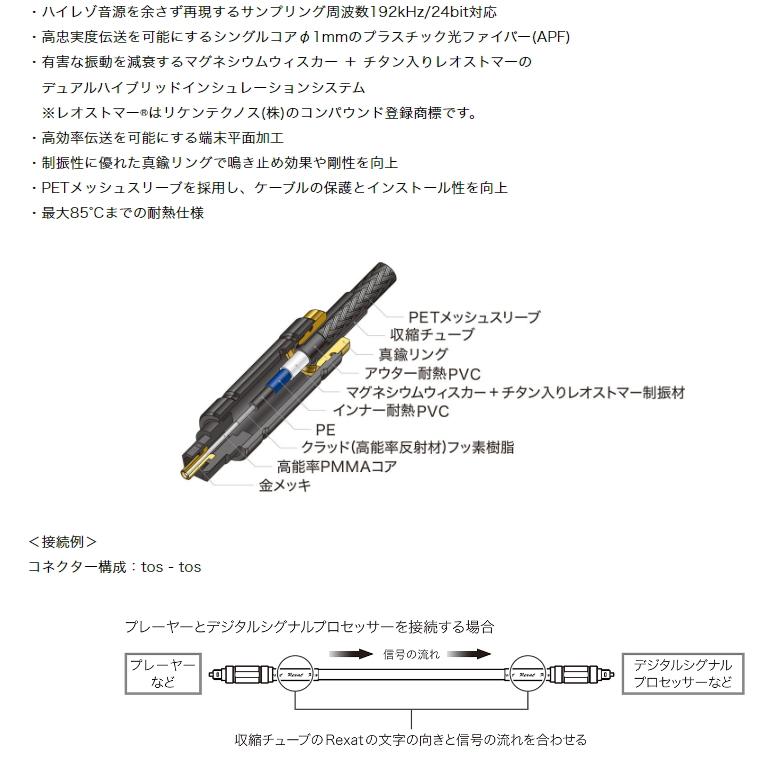 audio-technica オーディオテクニカ AT-RX91/3.0 オプティカルデジタルケーブル3m Rexat レグザット｜car-parts-shop-mm｜04