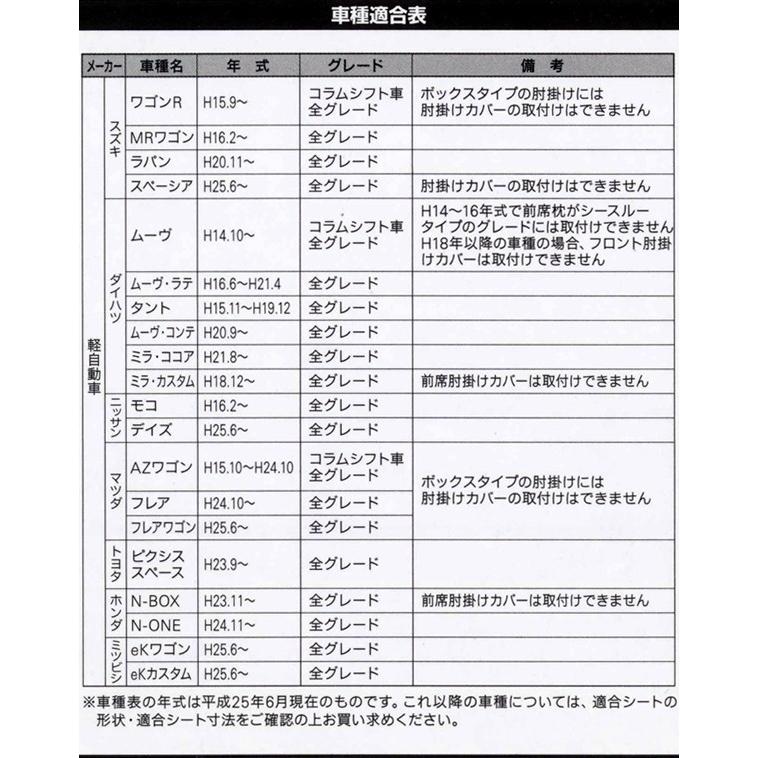 シートカバー 軽ベンチシート フロント 汎用 運転席 助手席 2枚セット 肘掛カバー付 カラードカバー 伸縮 ニット 素材 ブラック 黒 ボンフォーム 4055-59BK｜car-pro｜05