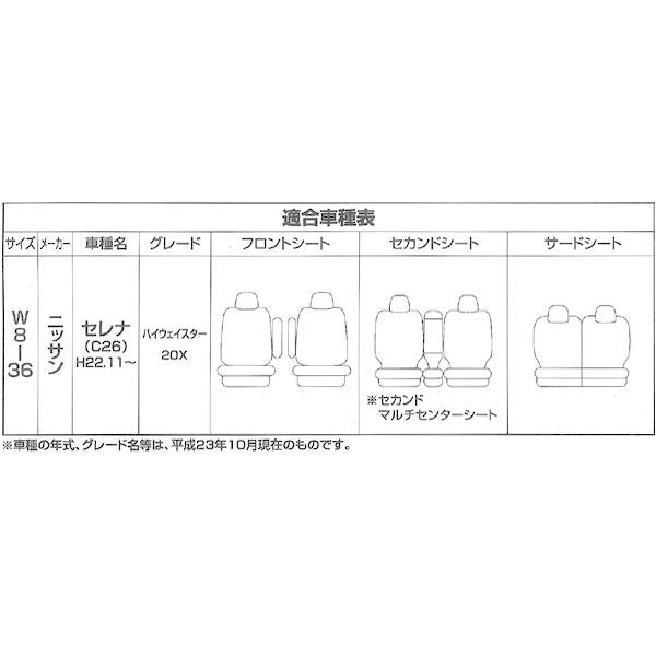 BONFORM シートカバー ニッサン C26系 セレナ 専用 8人乗り H22