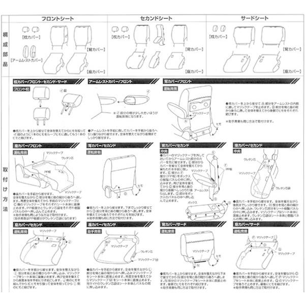 BONFORM シートカバー ニッサン C26系 セレナ 専用 8人乗り H22