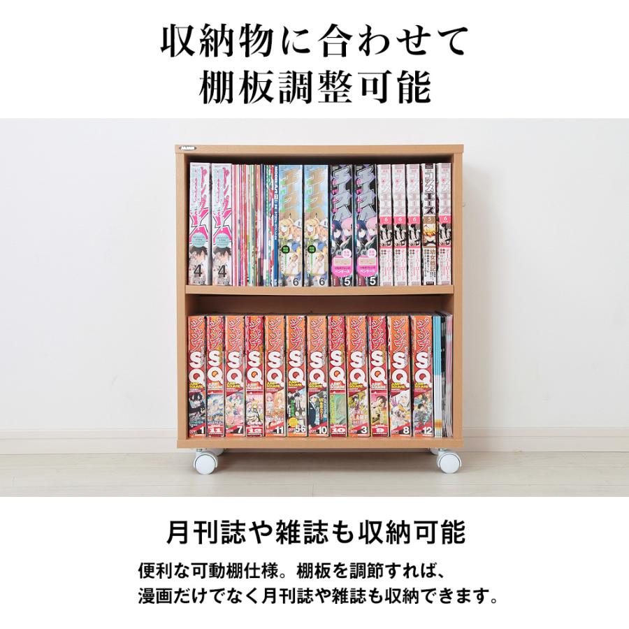 充英アート 日本製 キャスター付き押入れコミックラック 2台セット