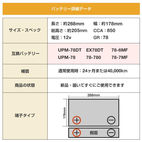 ACデルコバッテリー 78DT-7MF 北米車対応(互換バッテリー:78-7YR・UPM-78・78-780) :ac-delco-78dt-7mf:カーエイドストアYahoo!店 - 通販 - Yahoo!ショッピング ACデルコバッテリー 78DT-7MF 北米車対応(互換バッテリー:78-7YR・UPM-78・78-780) :ac-delco-78dt-7mf:カーエイドストアYahoo!店 - 通販 - Yahoo!ショッピング