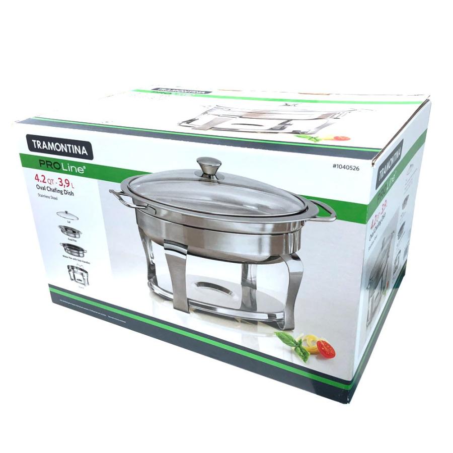 トラモンティーナ 卓上保温鍋 保温鍋 業務用 ステンレススチール 4.2QT 3.9L PROLine Oval Litre Chafing