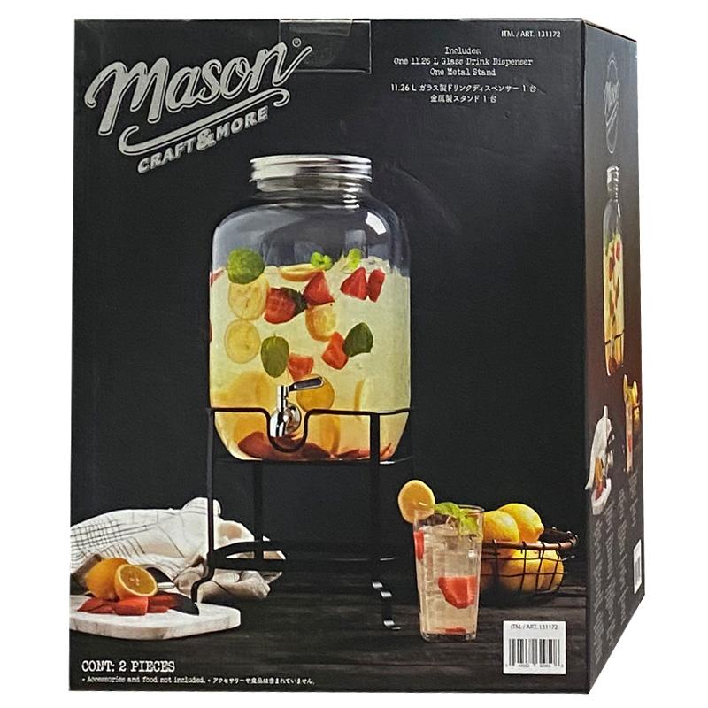 MASON メイソン クラフト ガラス ドリンク ディスペンサー スタンド