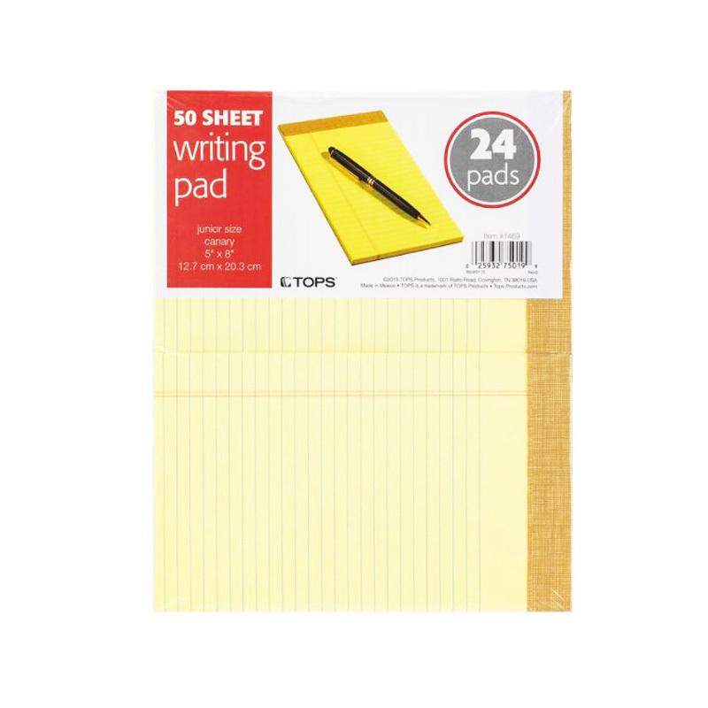 トプス ジュニアサイズ イエローパッド 50枚 24冊入 メモ用紙 JUNIOR SIZE YELLOW PAD 50sheet 24P